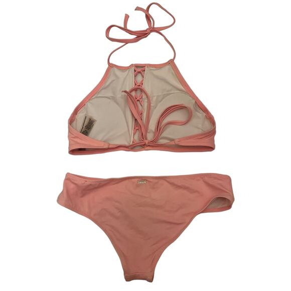 Victoria's Victoria Secret Bikini PINK Light Pink High Neck Halter Set XS - EUC - Picture 2 of 7